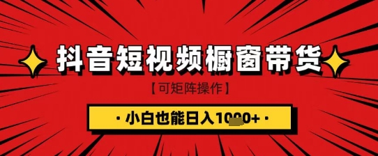 抖音短视频食品橱窗带货，小白轻松上手日入1k+【揭秘】_久创网
