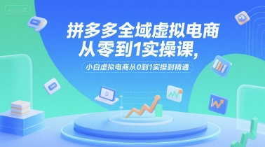拼多多全域虚拟电商从零到1实操课，小白虚拟电商从0到1实操到精通_久创网