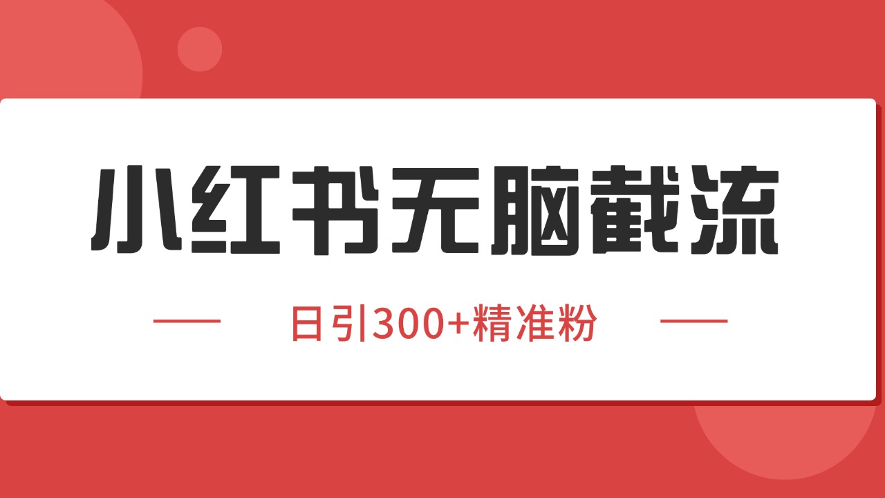 小红书截流同行客源，独家野路子获客玩法 日引200+暴力获客_久创网