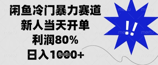 闲鱼冷门暴力赛道，新人当天开单，利润80%，日入数张【揭秘】_久创网