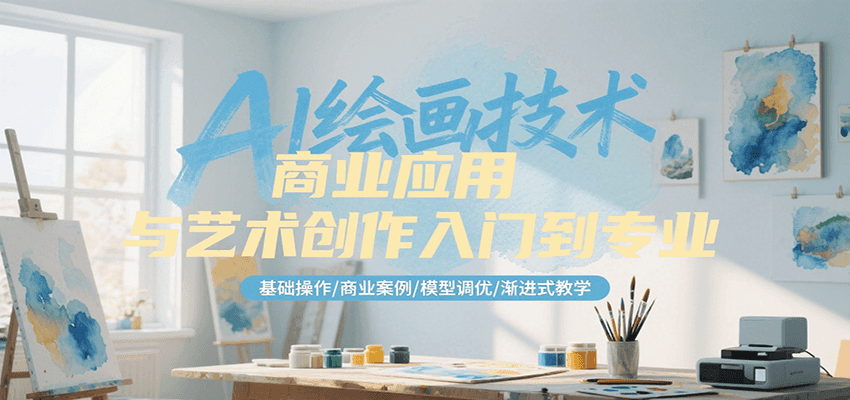 AI绘画技术商业应用与艺术创作入门到专业，基础操作/商业案例/模型调优/渐进式教学_久创网