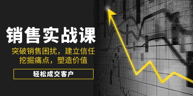 销售实战课，突破销售困扰，建立信任，挖掘痛点，塑造价值，轻松成交客户_久创网