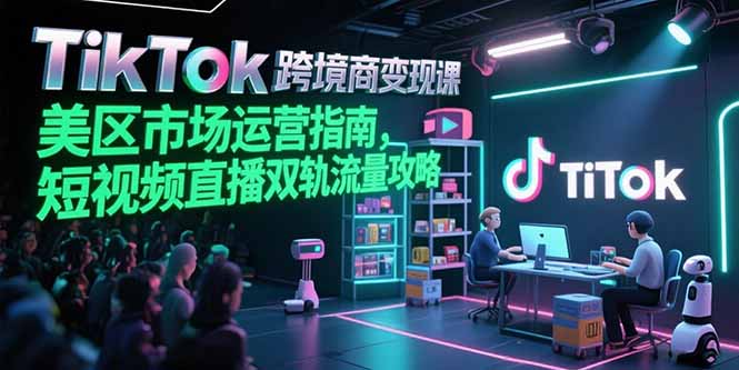 TikTok跨境电商变现课，美区市场运营指南，短视频直播双轨流量攻略_久创网