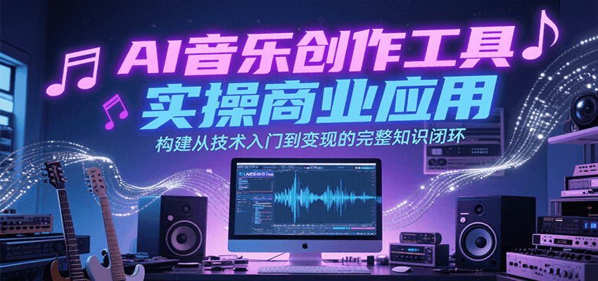 AI音乐创作工具实操商业应用，构建从技术入门到变现的完整知识闭环_久创网