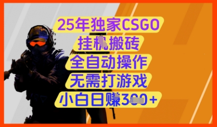 25年独家CSGO挂G搬砖，全自动操作，无需打游戏，小白日入3张+【揭秘】_久创网