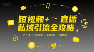 短视频+直播私域引流全攻略，IP打造 +视频引流 +直播引流 +私域沉淀_久创网