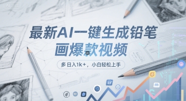 最新AI一键生成铅笔画爆款视频，多平台分发，日 入1k+，小白轻松上手【揭秘】_久创网