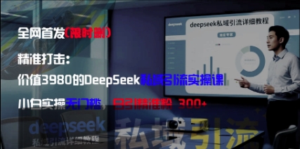 精准打击：价值3980的DeepSeek私域引流实操课，小白实操无门槛，日引精准粉300+_久创网