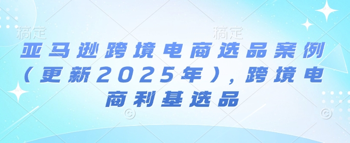 亚马逊跨境电商选品案例(更新2025年3月)，跨境电商利基选品_久创网