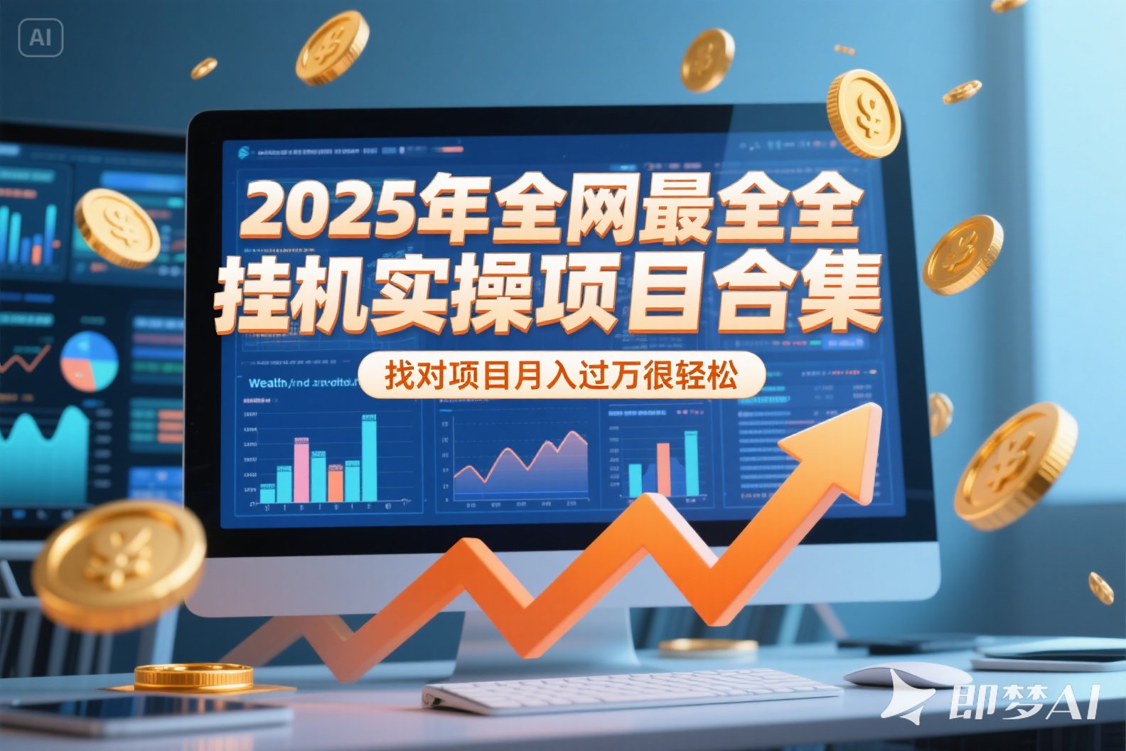 2025年挂机实操项目实操演练，挂机类型，AI直播类型，轻资产创业类型..._久创网