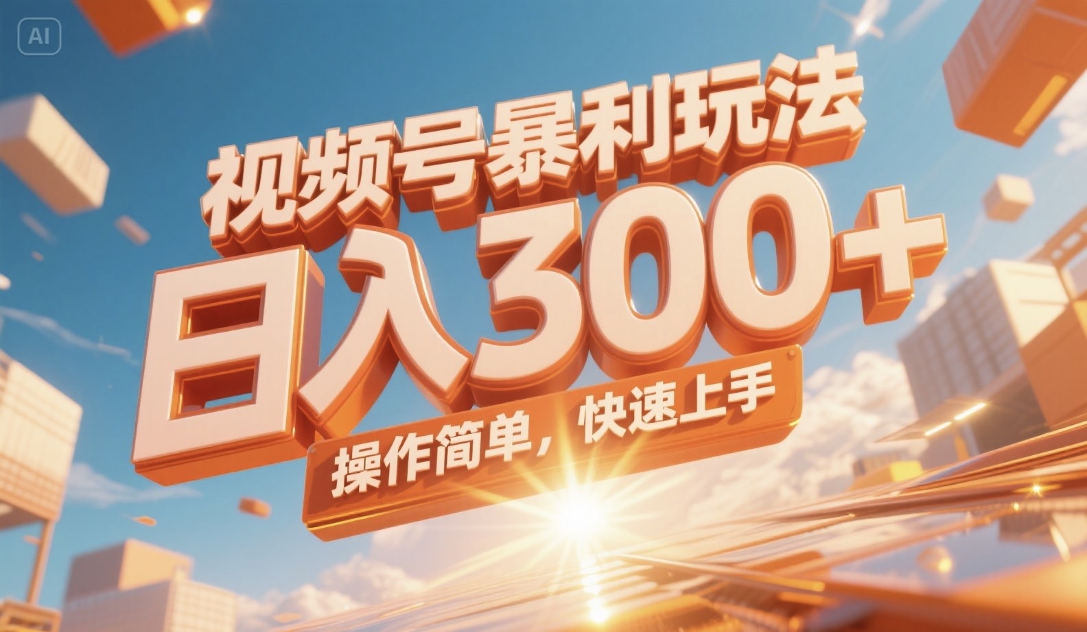视频号暴利玩法，日入300+，操作简单，快速上手。_久创网