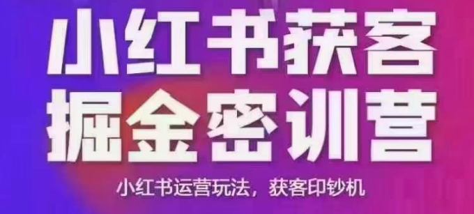 小红书获客掘金线下课，录音+ppt照片，小红书运营玩法，获客印钞机_久创网