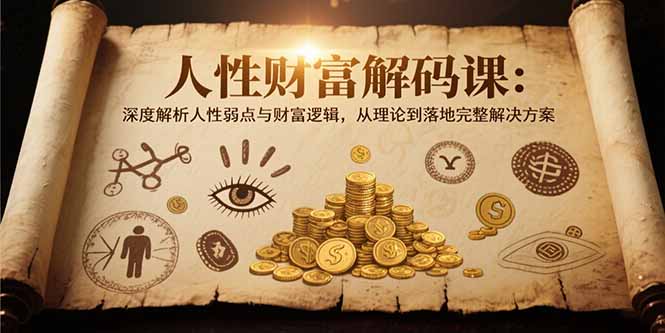 人性财富解码课6.0：深度解析人性弱点与财富逻辑，理论到落地完整解决方案_久创网