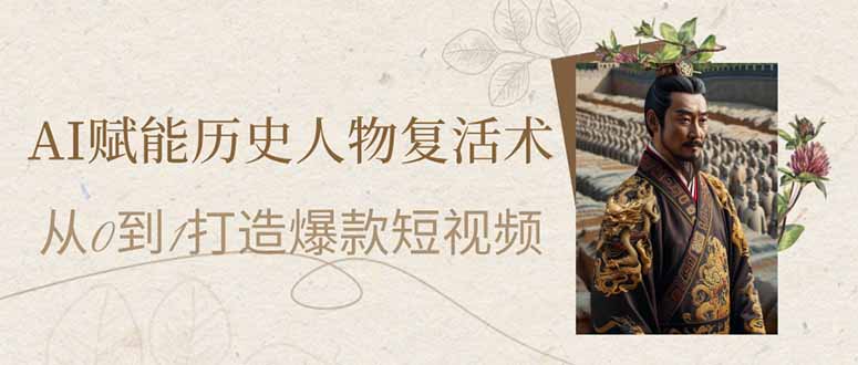 AI赋能历史人物复活术：从0到1打造爆款短视频_久创网