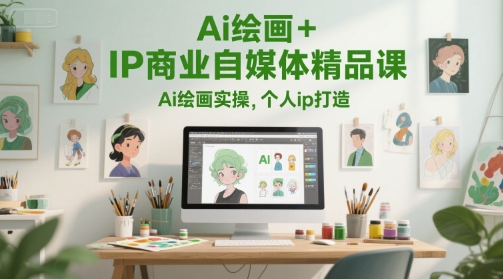 Ai绘画+IP商业自媒体精品课，Ai绘画实操，个人ip打造_久创网