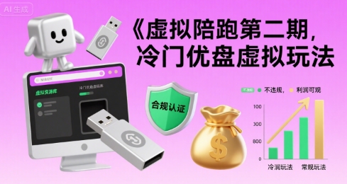 虚拟陪跑第二期，冷门优盘虚拟玩法，不违规，利润可观_久创网