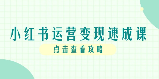 小红书运营变现速成课，账号搭建到暴力起号，个人IP全流程指南_久创网