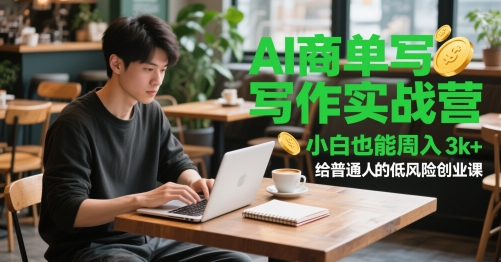AI商单写作实战营，小白也能周入3k+，给普通人的低风险创业课_久创网