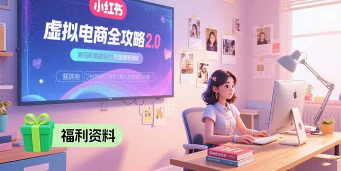 虚拟电商全攻略2.0，开店选品实操流程，账号定位、货源发布、笔记发布技巧_久创网
