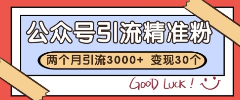 公众号精准粉引流玩法，2个月3000+精准粉，变现30个W【揭秘】_久创网
