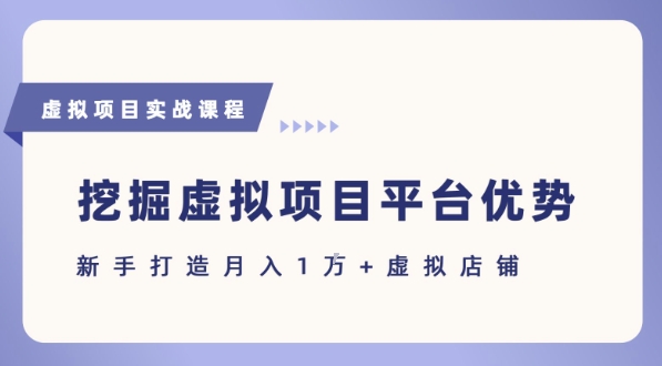 抓住虚拟项目各平台优势，新手轻松月入1W+(给出具体建议)_久创网