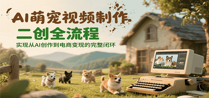 AI萌宠视频制作二创全流程，实现从AI创作到电商变现的完整闭环_久创网