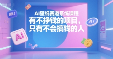 AI壁纸赛道系统课程，有不挣钱的项目，只有不会搞钱的人_久创网