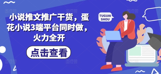 小说推文推广干货，蛋花小说3端平台同时做，火力全开_久创网