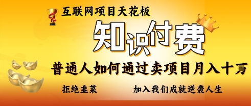 互联网项目天花板，知付付费项目，普通人如何通过卖项目月入十个，拒绝韭菜【揭秘】_久创网