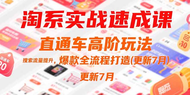 淘系实战速成课，直通车高阶玩法，搜索流量提升，爆款全流程打造(更新7月_久创网