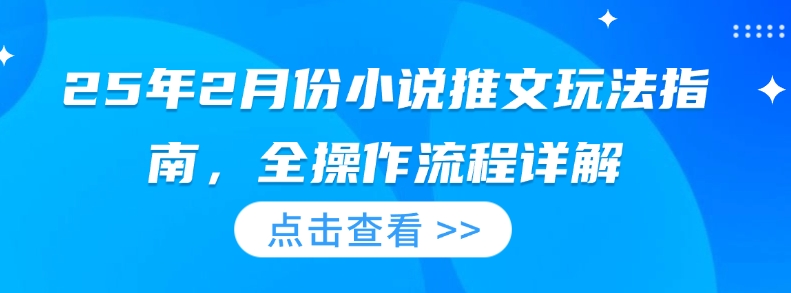 25年2月份小说推文玩法指南，全操作流程详解_久创网