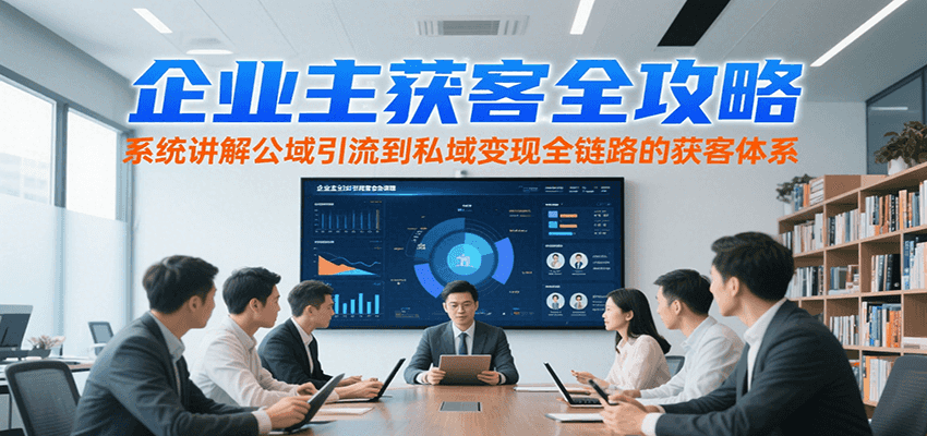 企业主获客全攻略，系统讲解公域引流到私域变现全链路的获客体系_久创网