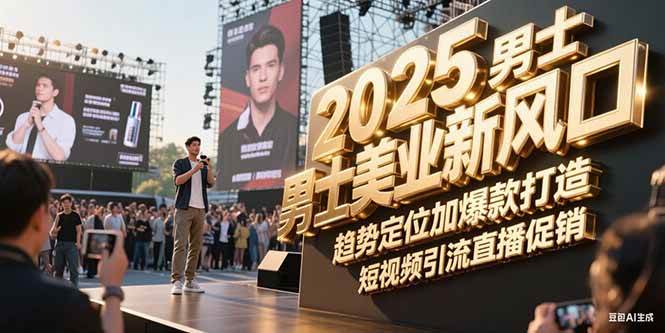 2025男士美业新风口，趋势定位加爆款打造，短视频引流直播促销_久创网