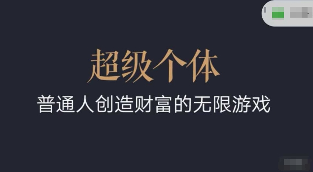 超级个体2024-2025翻盘指南，普通人创造财富的无限游戏_久创网
