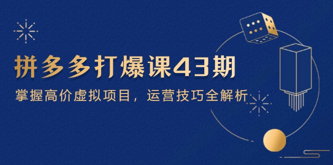 拼多多打爆课第 43 期，掌握高价虚拟项目，运营技巧全解析(15节_久创网
