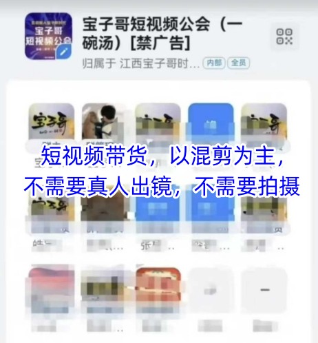 宝子哥头部团队短视频带货，以混剪为主，不需要真人出镜，不需要拍摄_久创网