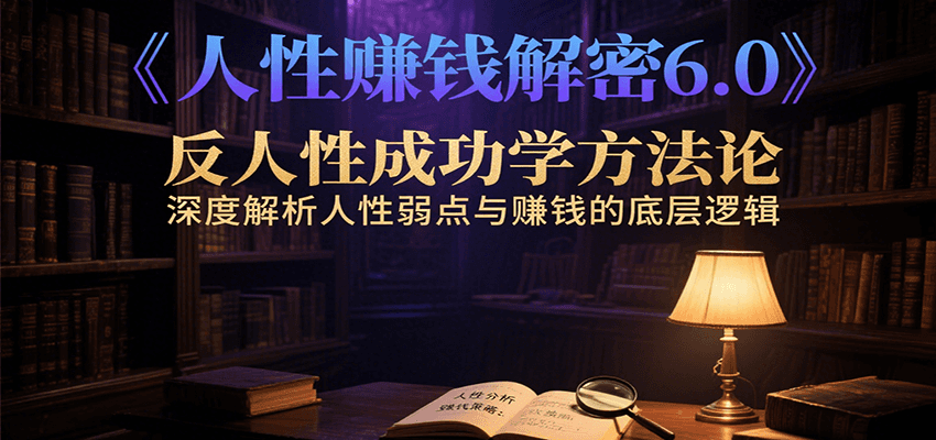 人性赚钱解密6.0，反人性成功学方法论，深度解析人性弱点与赚钱的底层逻辑_久创网