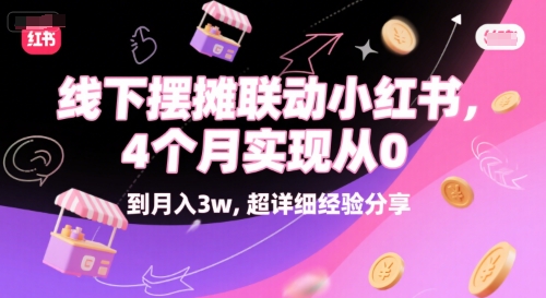 线下摆摊联动小红书，4 个月实现从 0 到月入3w，超详细经验分享_久创网