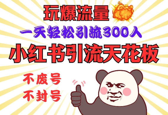 小红书引流天花板，玩爆流量，一天轻松引流300人，安全操作_久创网