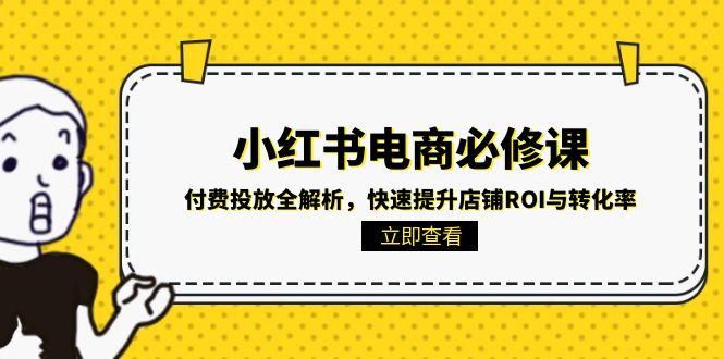 小红书电商必修课：付费投放全解析，快速提升店铺ROI与转化率_久创网