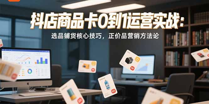 抖店商品卡0到1运营实战：选品铺货核心技巧，正价品营销方法论_久创网