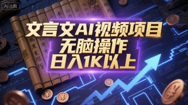文言文AI视频项目，无脑操作，日入1K以上_久创网