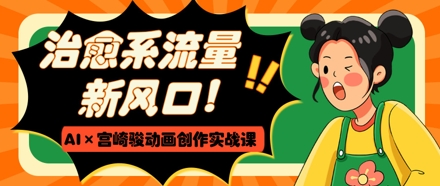 治愈系流量新风口，AI+宫崎骏动画创作实战课，从0到1打造爆款视频_久创网