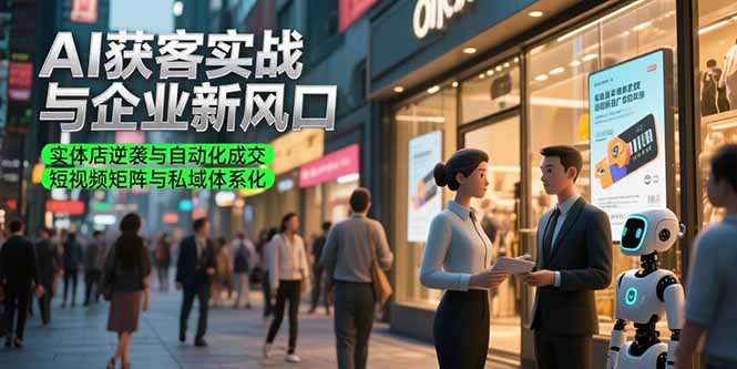 AI获客实战与企业新风口，实体店逆袭与自动化成交 短视频矩阵与私域体系化_久创网