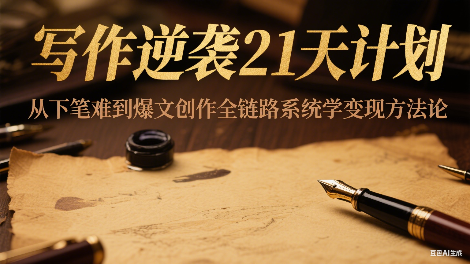 写作逆袭21天计划：从下笔难到爆文创作全链路系统学变现方法论_久创网