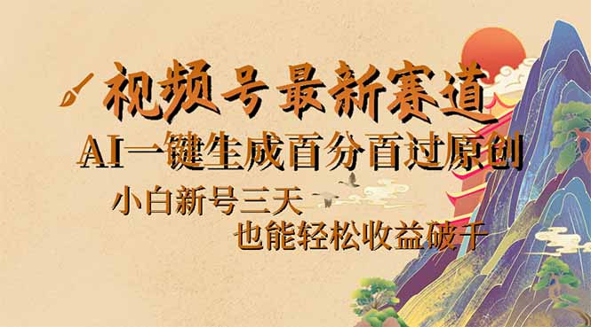 视频号最新爆火赛道，AI一键生成百分百过原创，小白新号三天，也能轻松..._久创网