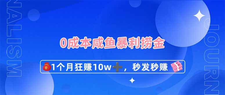 0成本闲鱼暴利捞金，1个月狂赚10W+，秒发秒赚新玩法_久创网