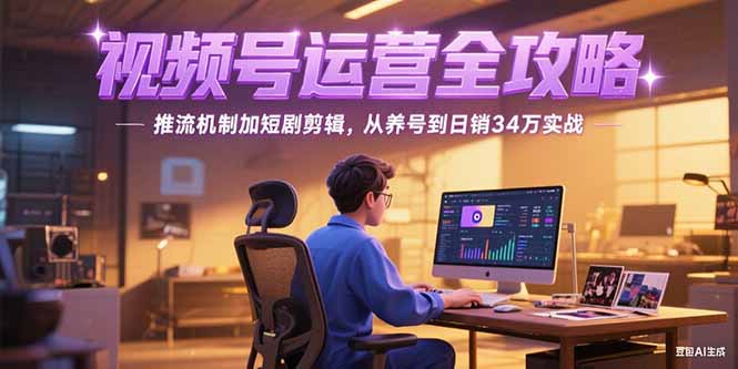 2025视频号运营全攻略，推流机制加短剧剪辑，从养号到日销34万实战_久创网