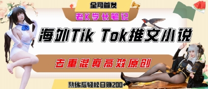 海外tiktok小说推文暴力项目，高停留率，高转化率，上手后一天搞顿饭钱不是问题_久创网