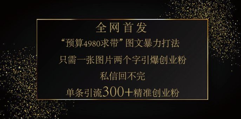 小红书神奇图片引流法，只需一张图，就能单条笔记凭借此方法，轻松引流 300 + 精准创业粉_久创网